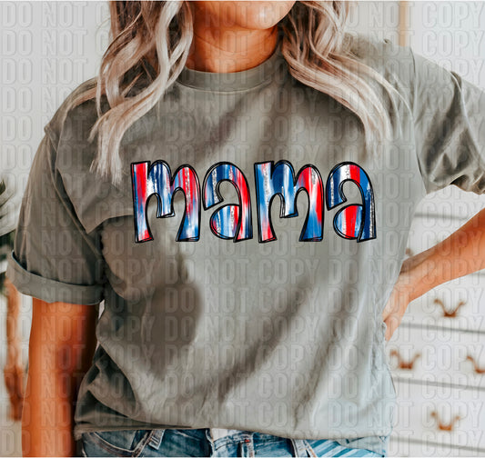 Mama Patriotic Doodle DTF Transfer