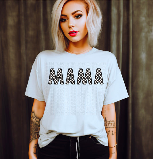 Mama Checkered Faux Straight Line DTF Transfer