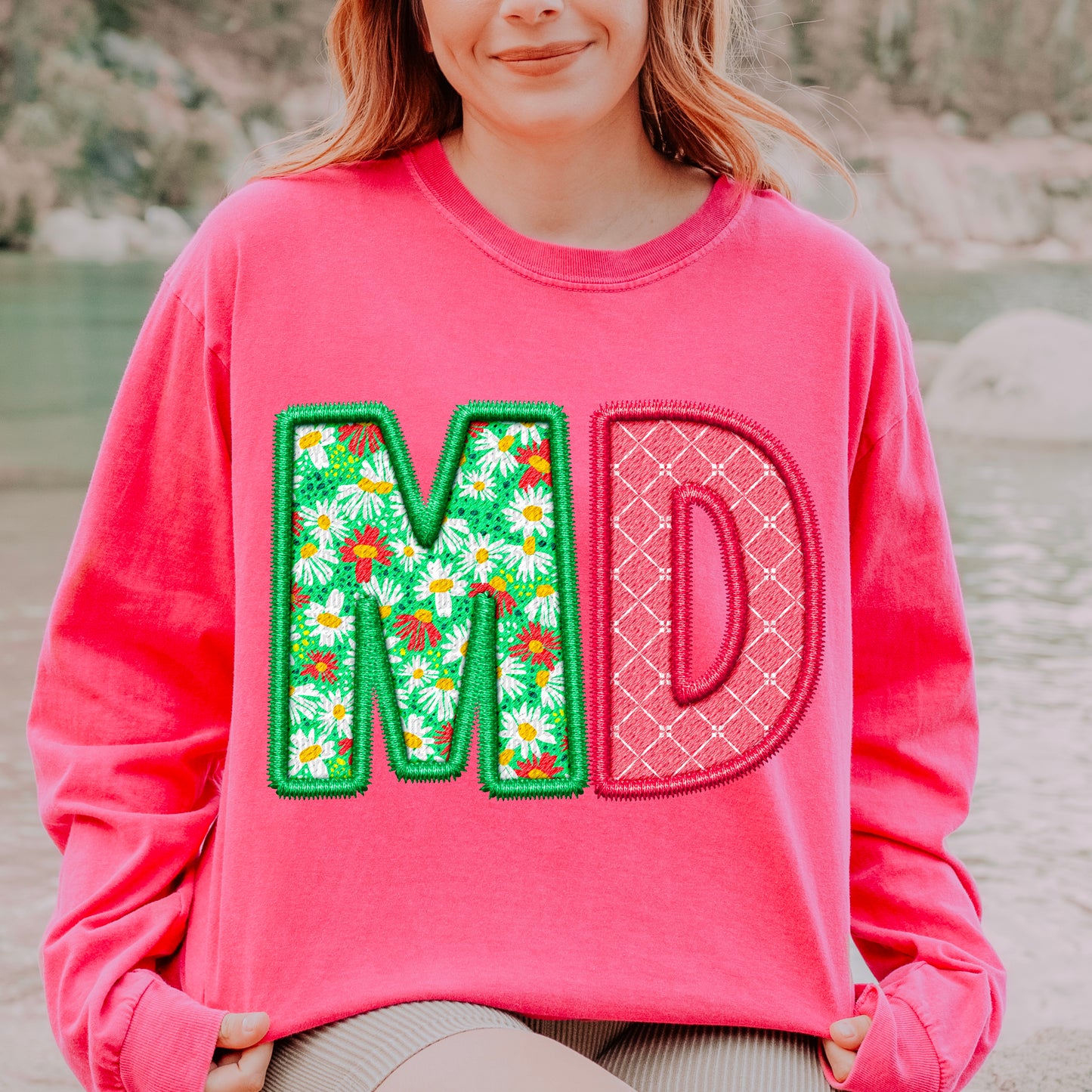 MD Spring Embroidery Faux DTF Transfer