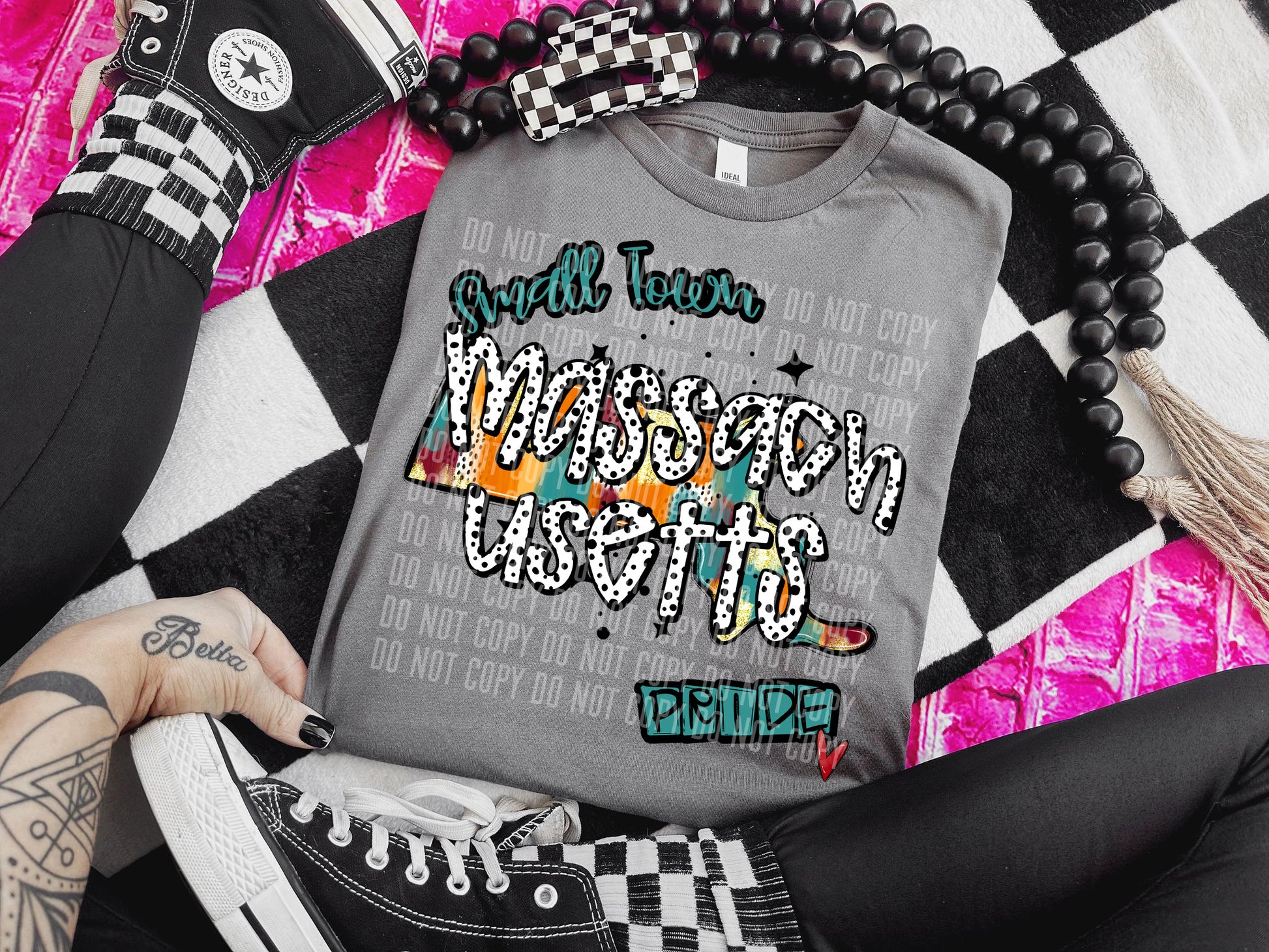 Massachusetts Brushstroke State Pride DTF Transfer
