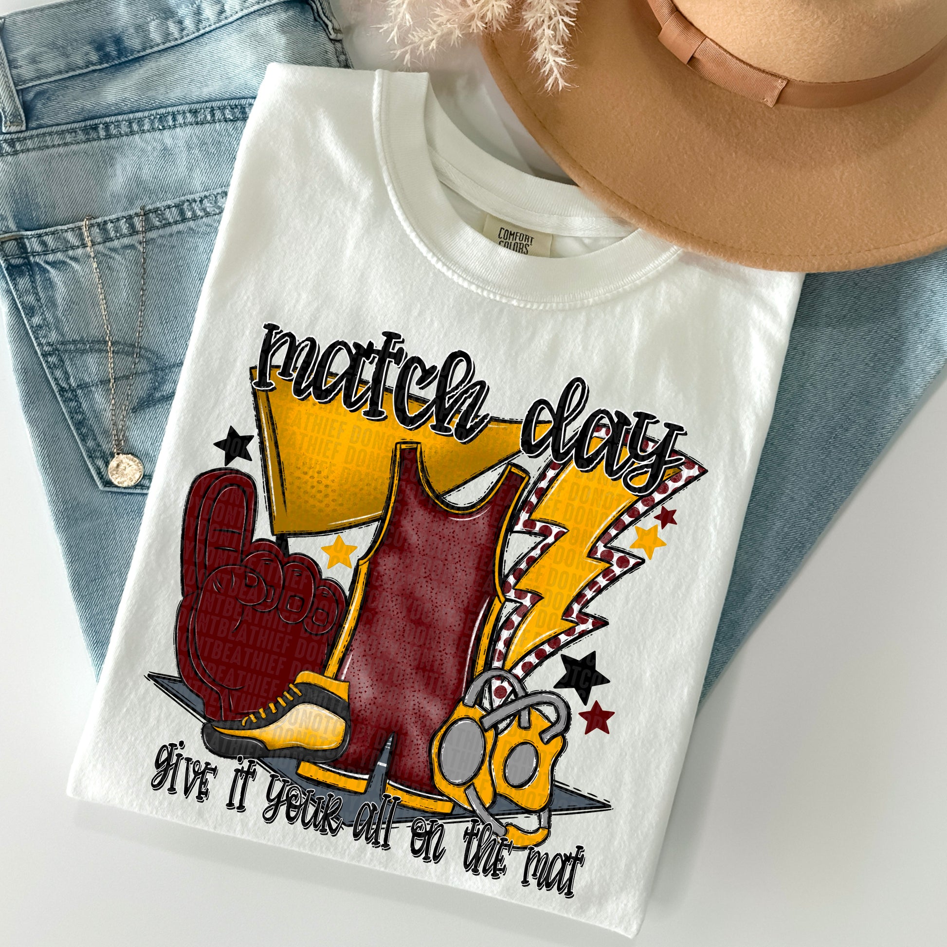 Match Day Burg Yellow Gold DTF Transfer