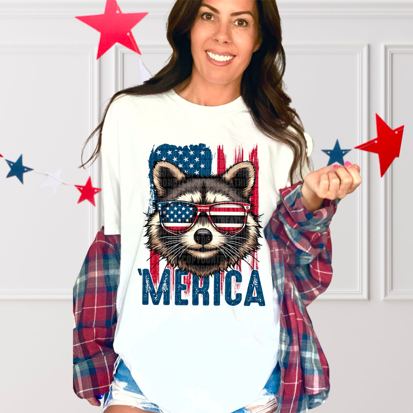 'Merica Raccoon DTF Transfer