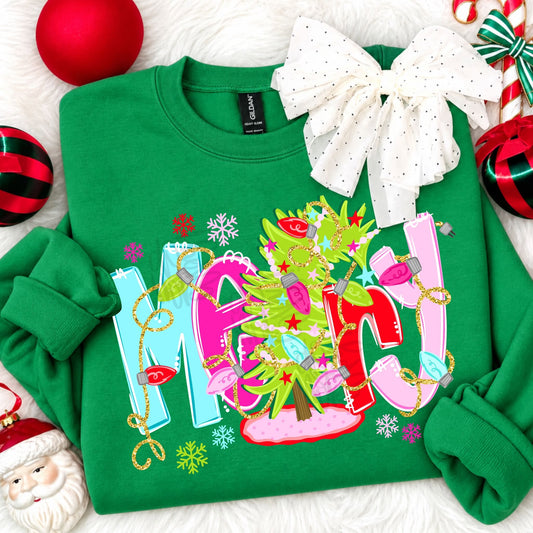 Merry Christmas Lights DTF Transfer