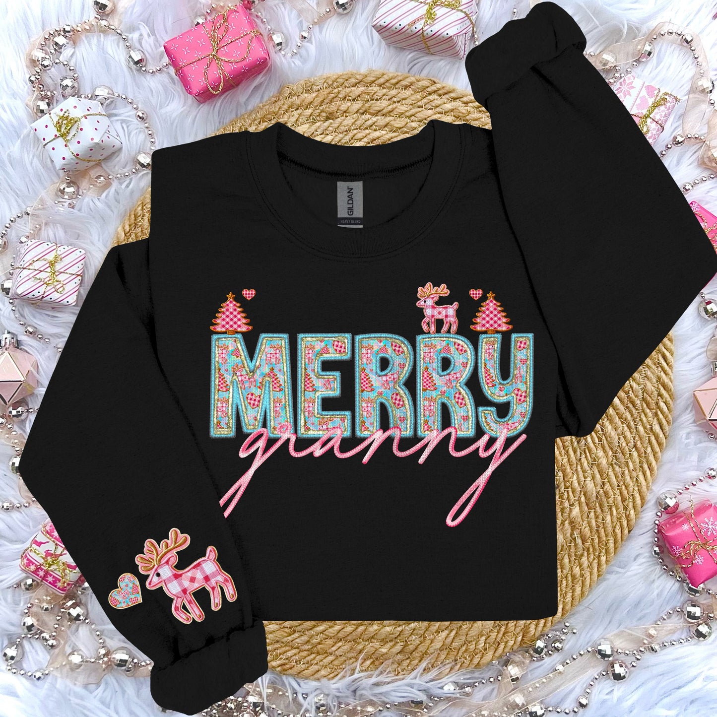 Merry Granny Faux Embroidery DTF Transfer