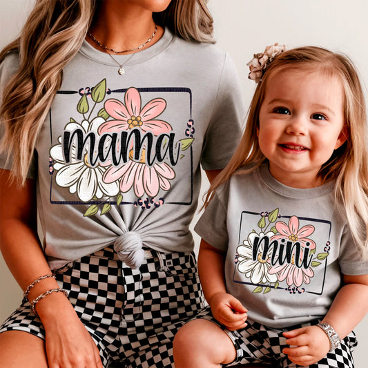 Mama/Mini Floral Name Title DTF Transfer