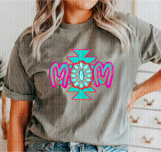 Mom Concho Pink/Teal DTF Transfer