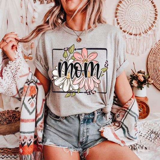 Mom Floral Name Title DTF Transfer