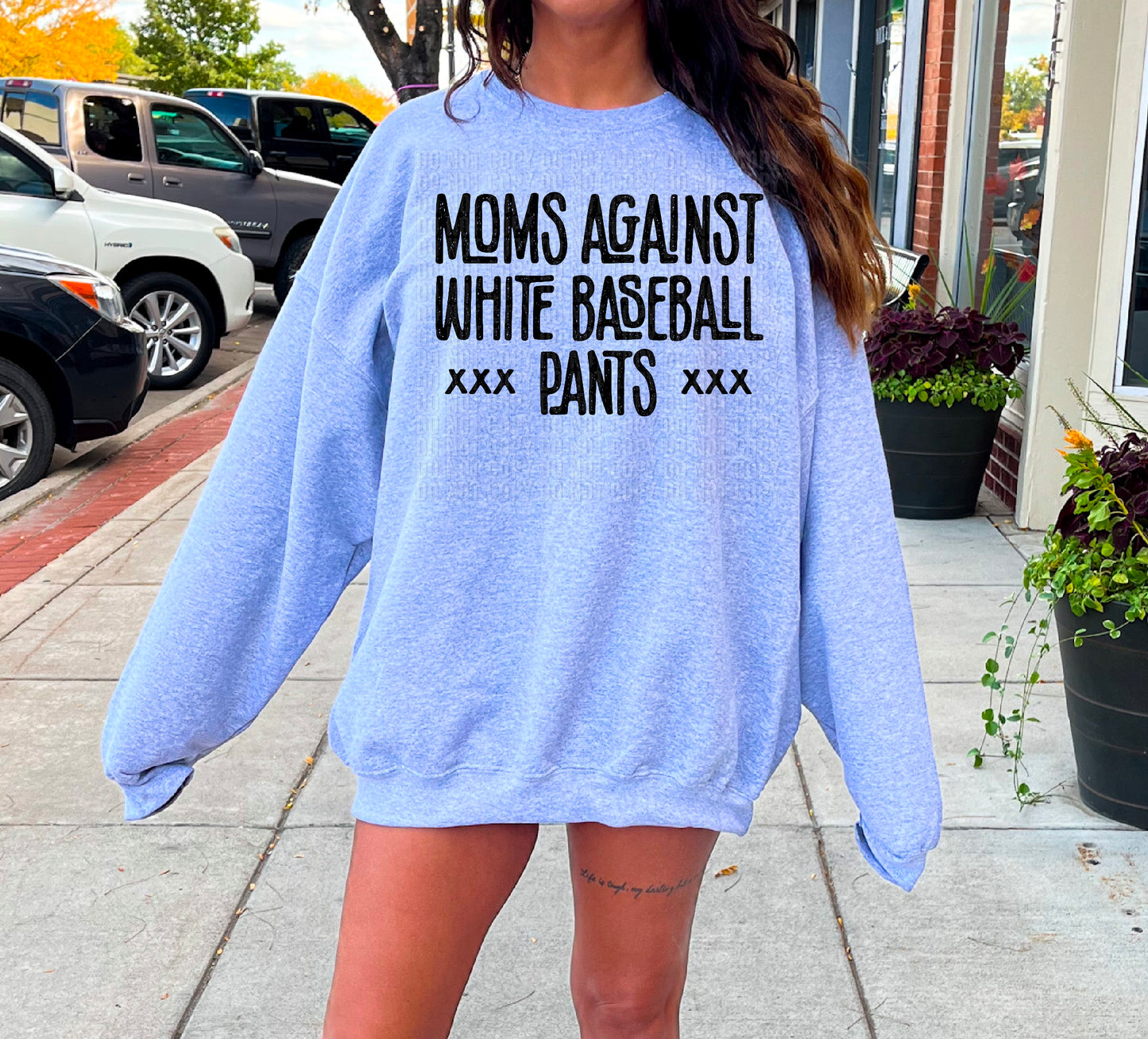 Moms Against White Baseball Pants DTF Transfer