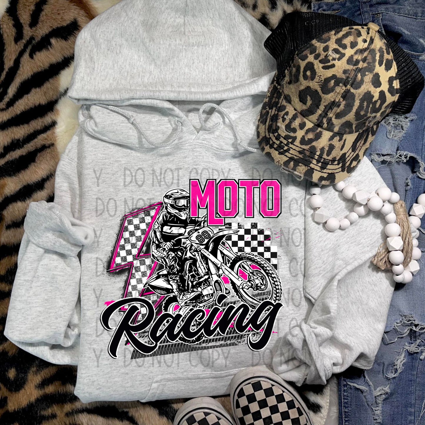 Moto Racing Pink DTF Transfer