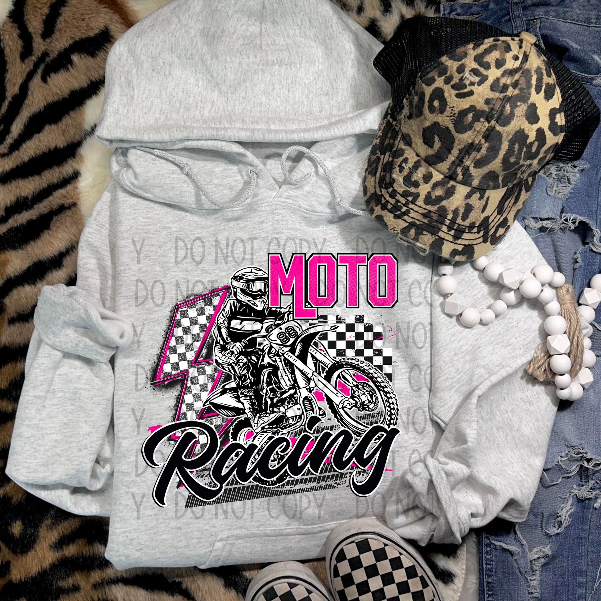 Moto Racing Pink DTF Transfer