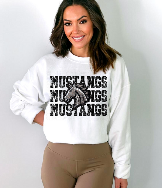 Mustangs Stacked DTF Transfer