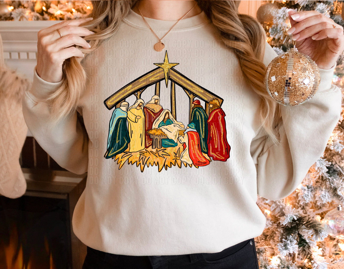 Muted Nativity Scene DTF Transfer