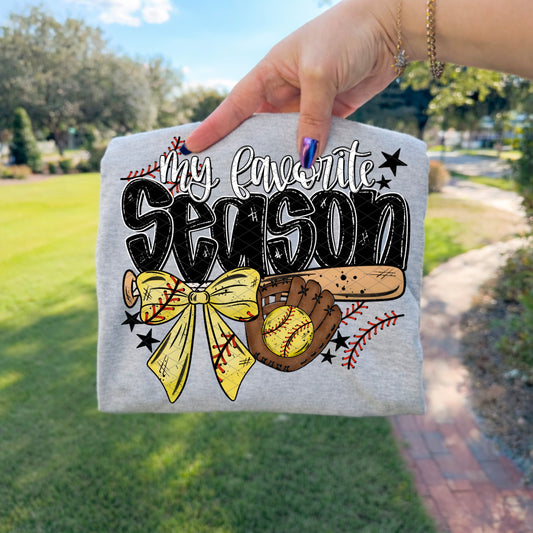 My Favorite Season Softball DTF Transfer