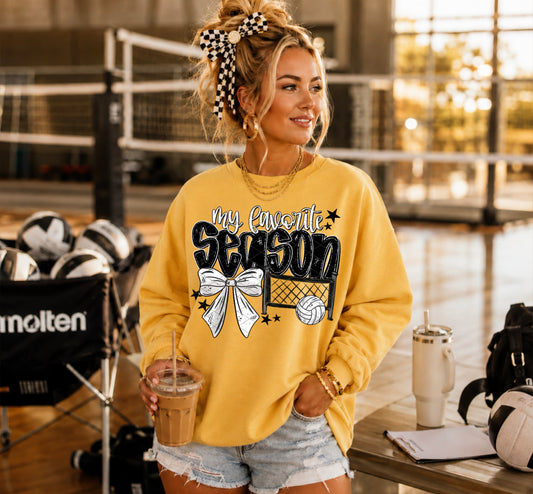My Favorite Season Volleyball Coquette DTF Transfer