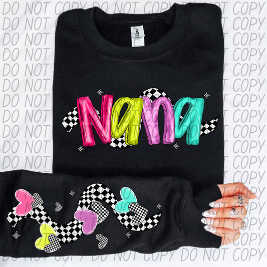 Nana Bright Checker DTF Transfer