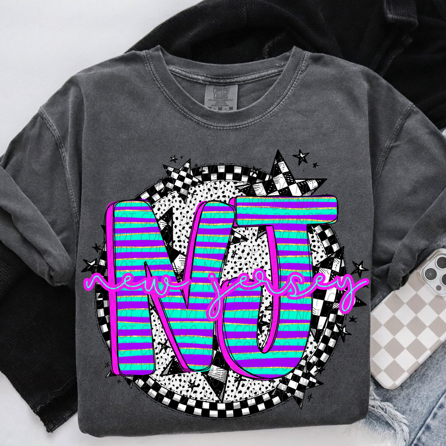 New Jersey Spring State Stripes DTF Transfer