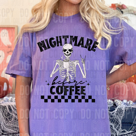 Nightmare Before Coffee DTF Transfer