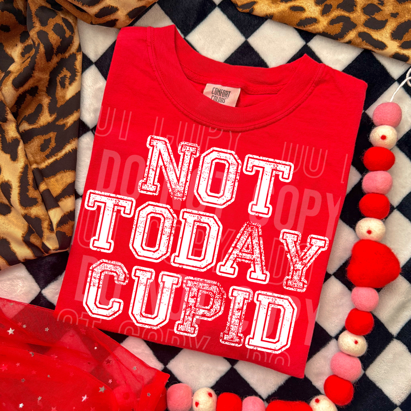 Not Today Cupid White Font DTF Transfer