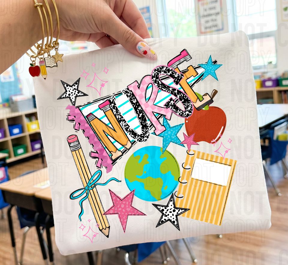 Nurse Back To School Pennant DTF Transfer