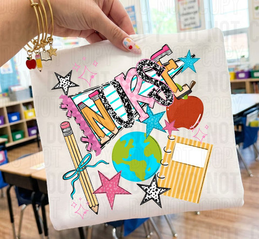 Nurse Back To School Pennant DTF Transfer