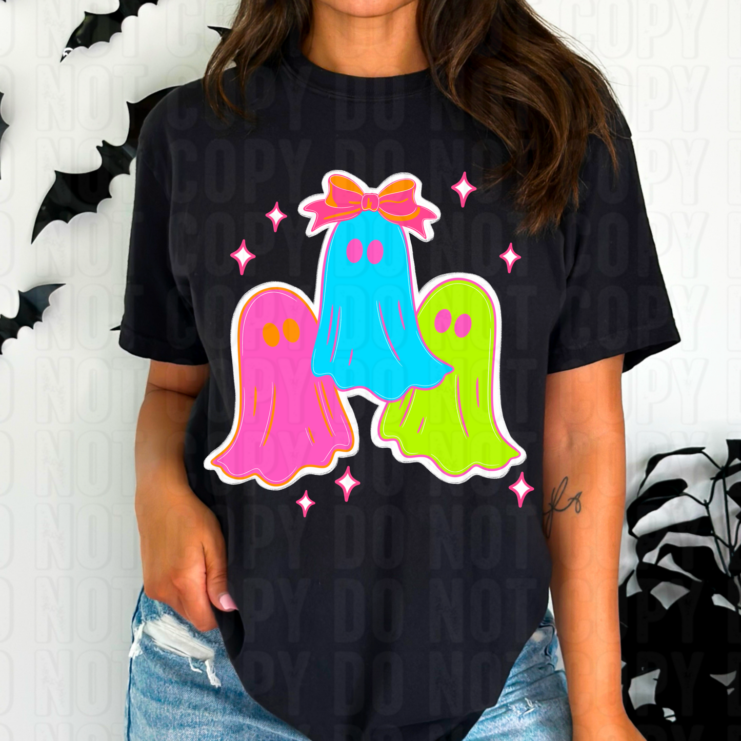 Neon Ghost White DTF Transfer