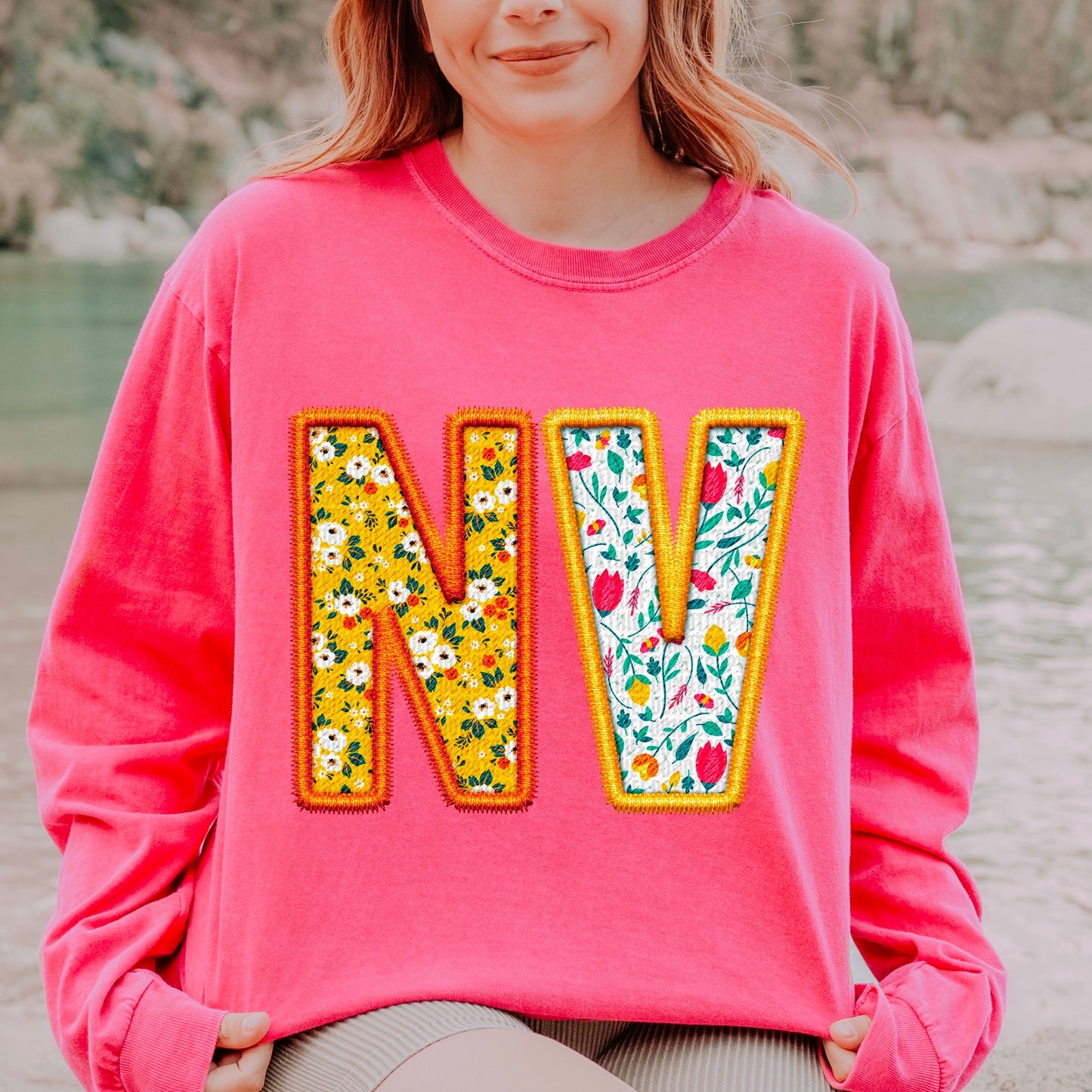 NV Spring Embroidery Faux DTF Transfer