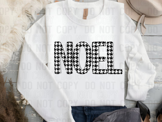 Noel Houndstooth Doodle DTF Transfer