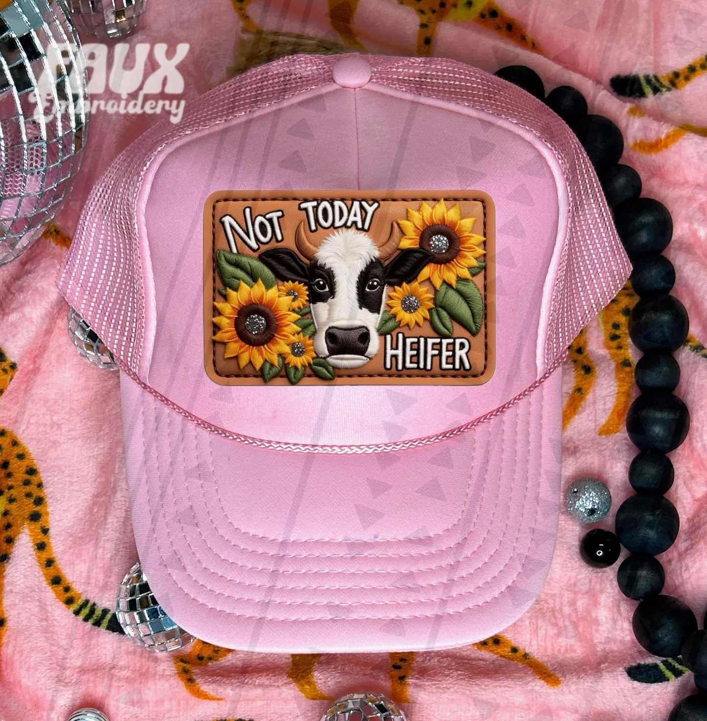 Not Today Heifer Faux Hat Patch DTF Transfer