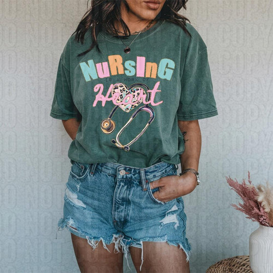 Nursing Is A Work Of Heart DTF Transfer