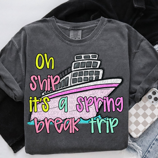 Oh Ship It's A Spring Break Trip DTF Transfer