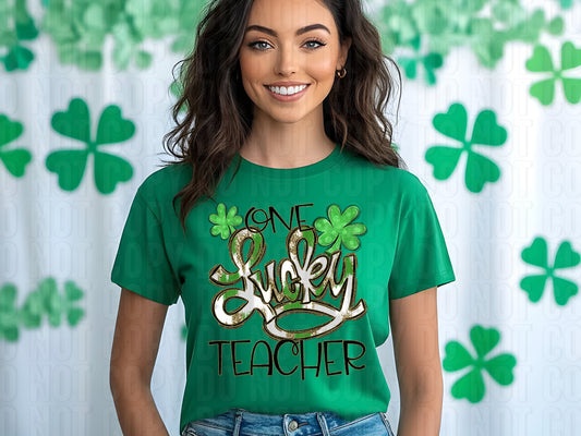 One Lucky Teacher DTF Transfer