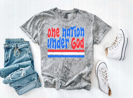 One Nation Under God Stripes DTF Transfer