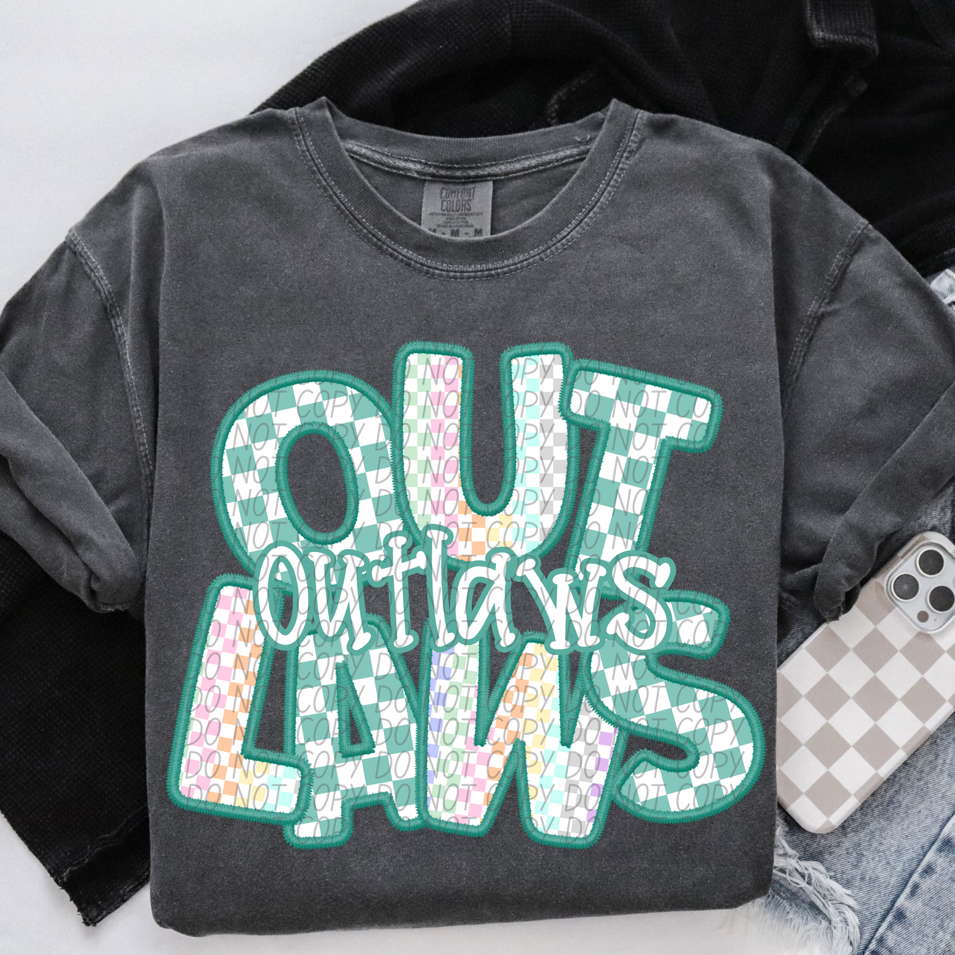 OUTLAWS CS Checker Mascot DTF Transfer