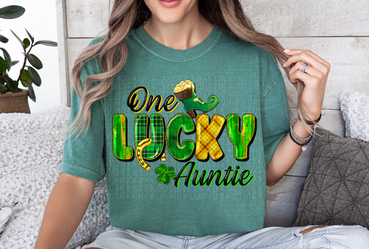 One Lucky Auntie DTF Transfer
