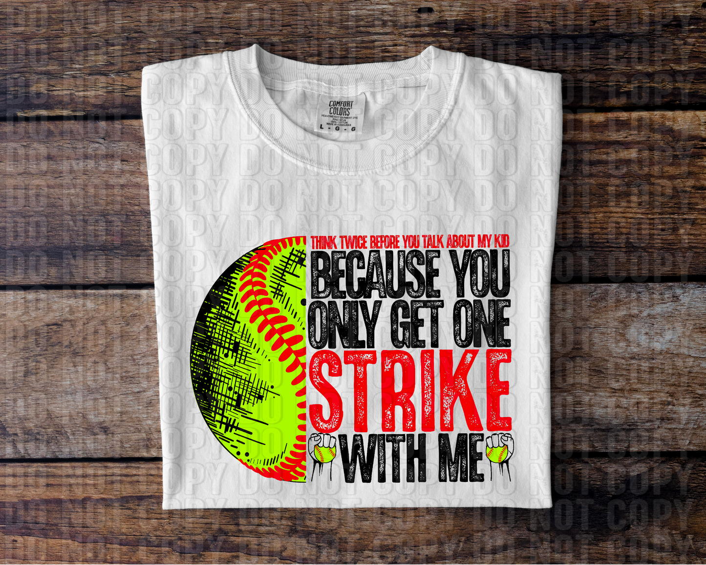 One Strike With Me Red/Black DTF Transfer