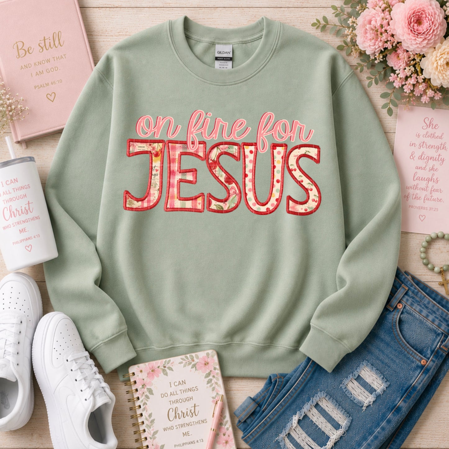 On Fire For Jesus DTF Transfer