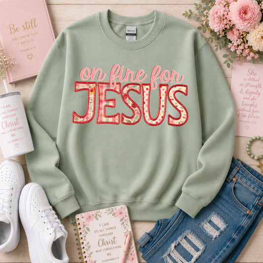 On Fire For Jesus DTF Transfer