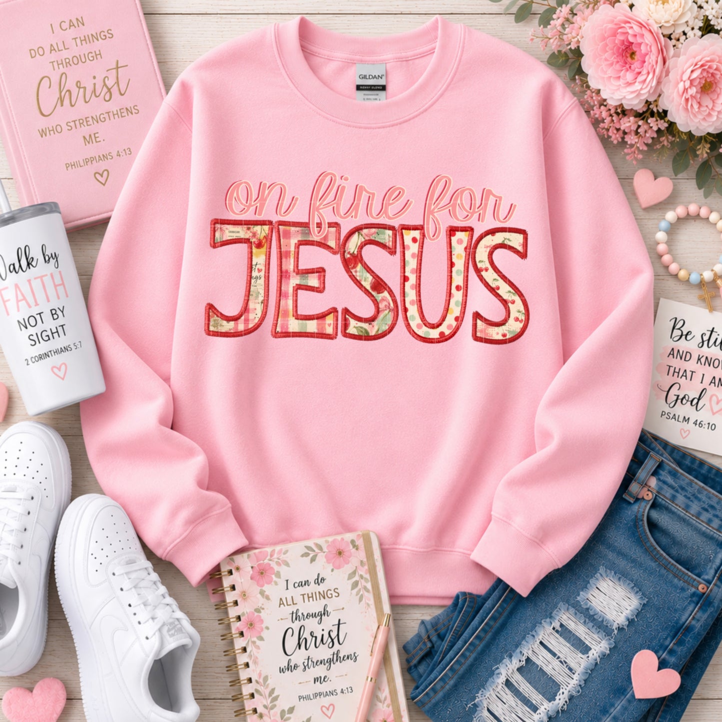 On Fire For Jesus DTF Transfer