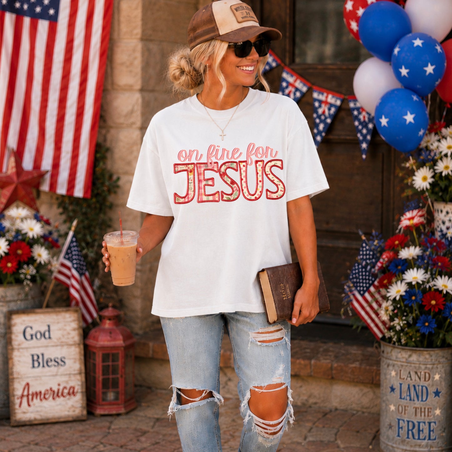 On Fire For Jesus DTF Transfer