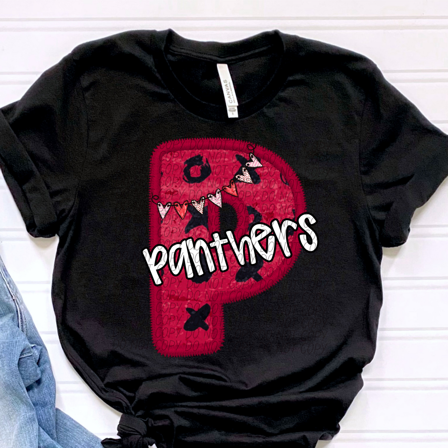 Panthers Valentine School Spirit DTF Transfer
