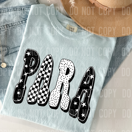 Para Black Checkered DTF Transfer