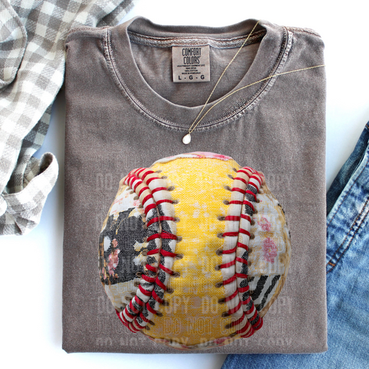 Softball Patchwork DTF Transfer