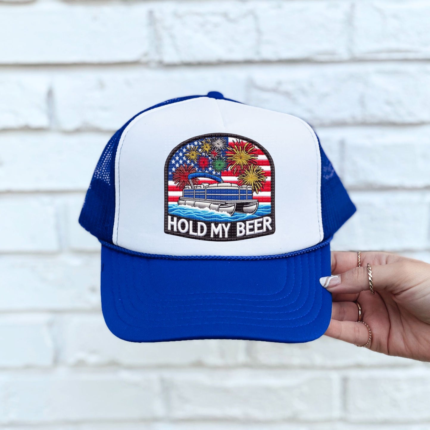 Patriotic Hold My Beer 1 Hat Patch DTF Transfer