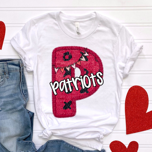 Patriots Valentine School Spirit DTF Transfer