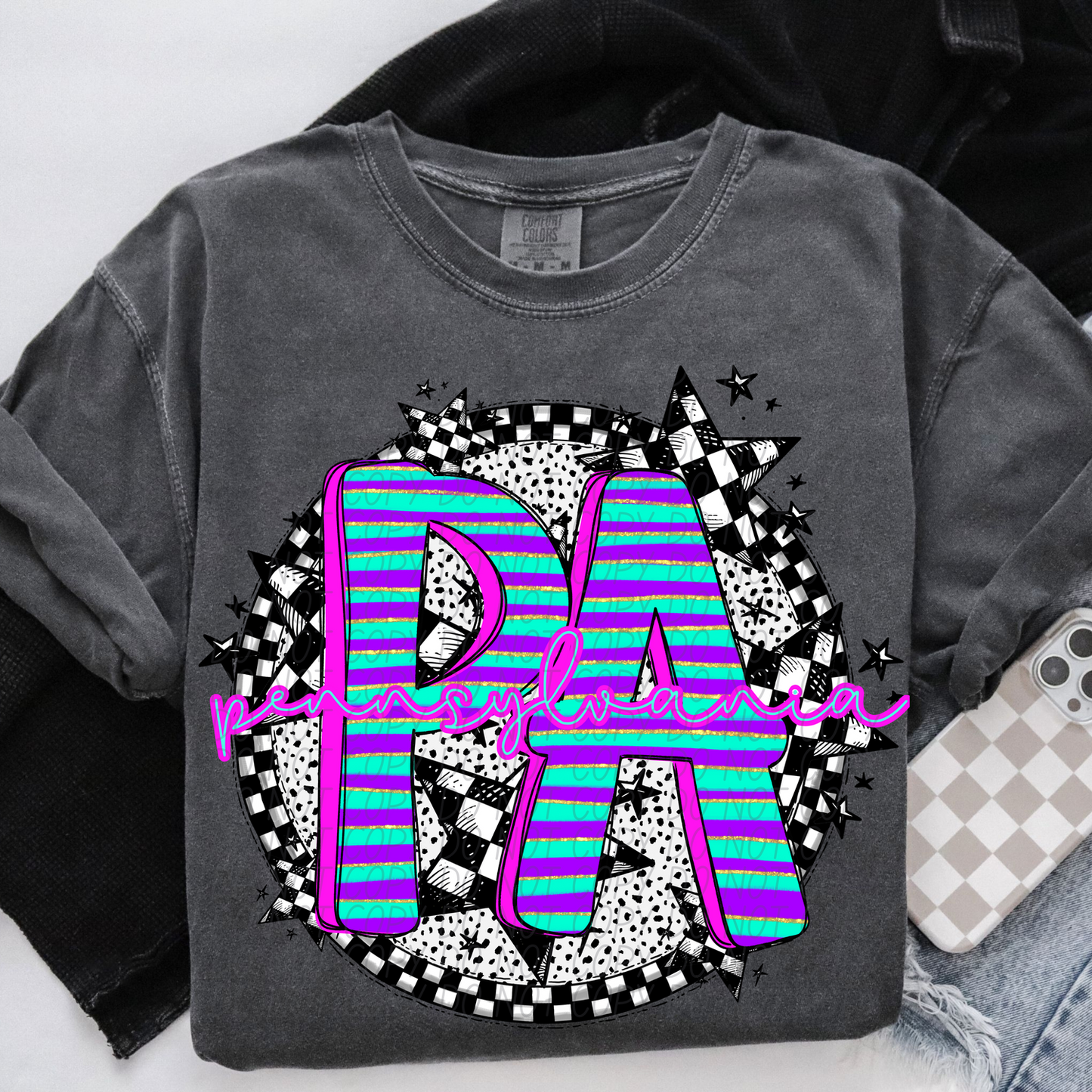 Pennsylvania Spring State Stripes DTF Transfer