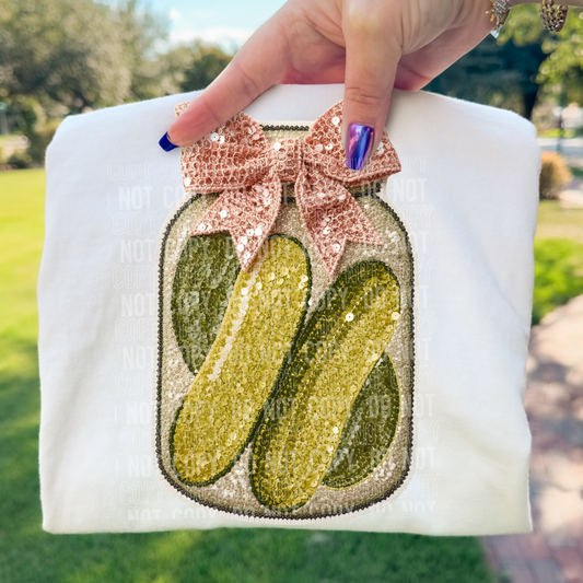 Pickle Jar Sequin Faux DTF Transfer