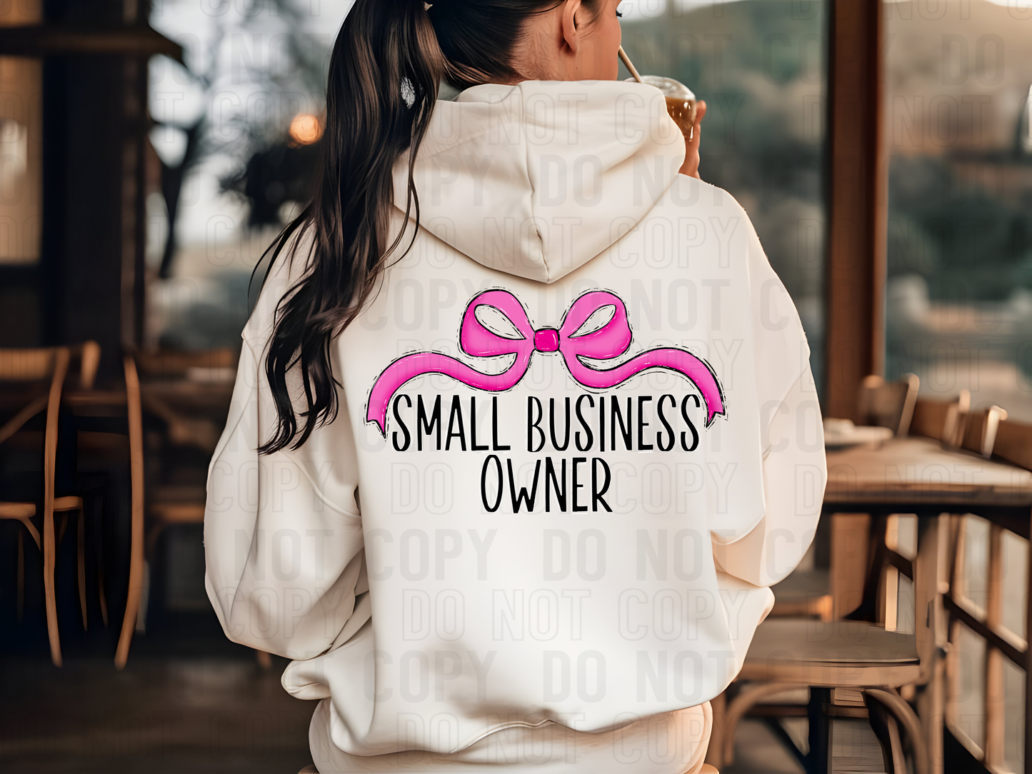 Small Business Owner Wide Bow DTF Transfer