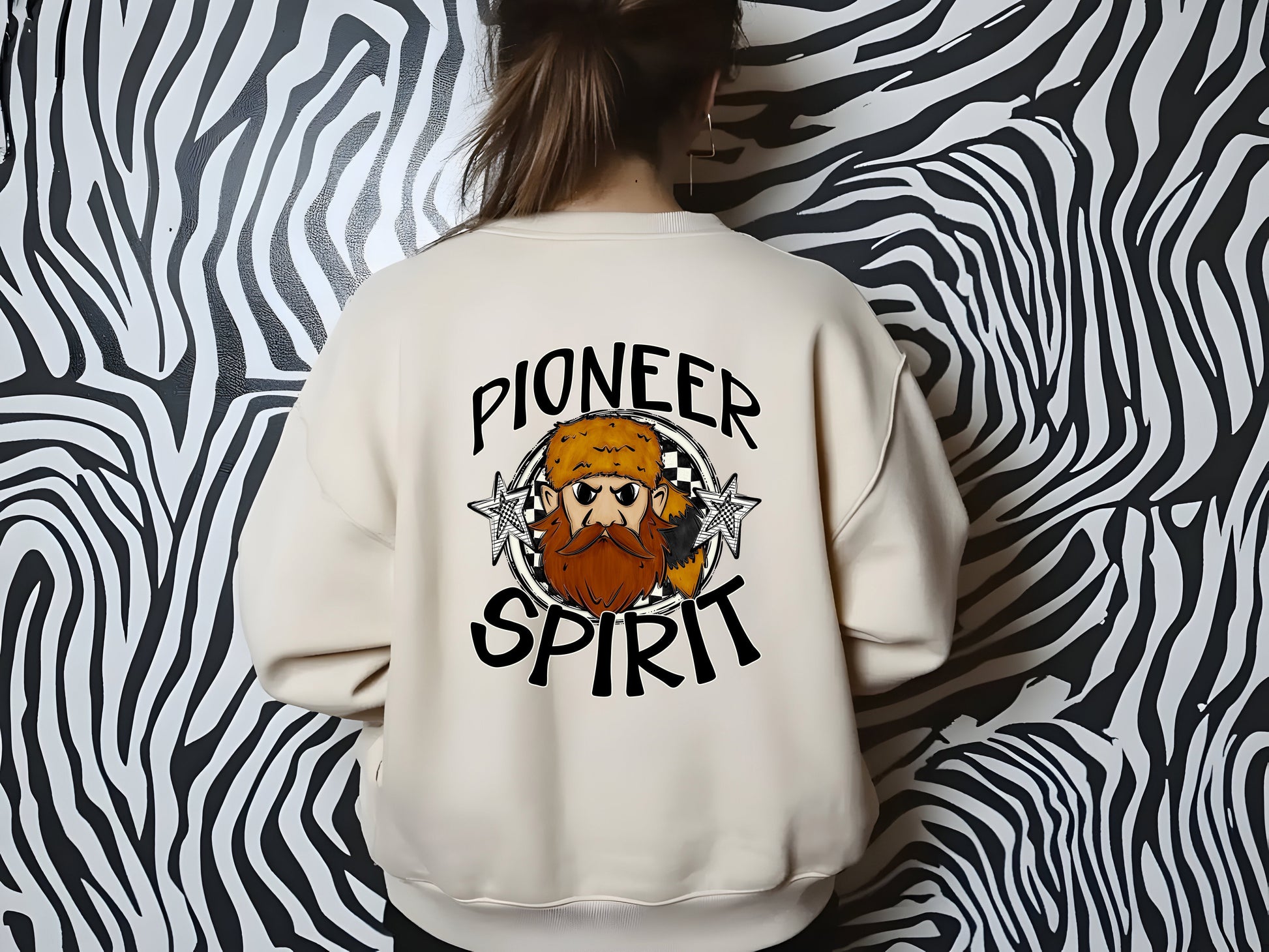 PIONEER MASCOT SPIRIT CHECKER CIRCLE SAG DTF Transfer