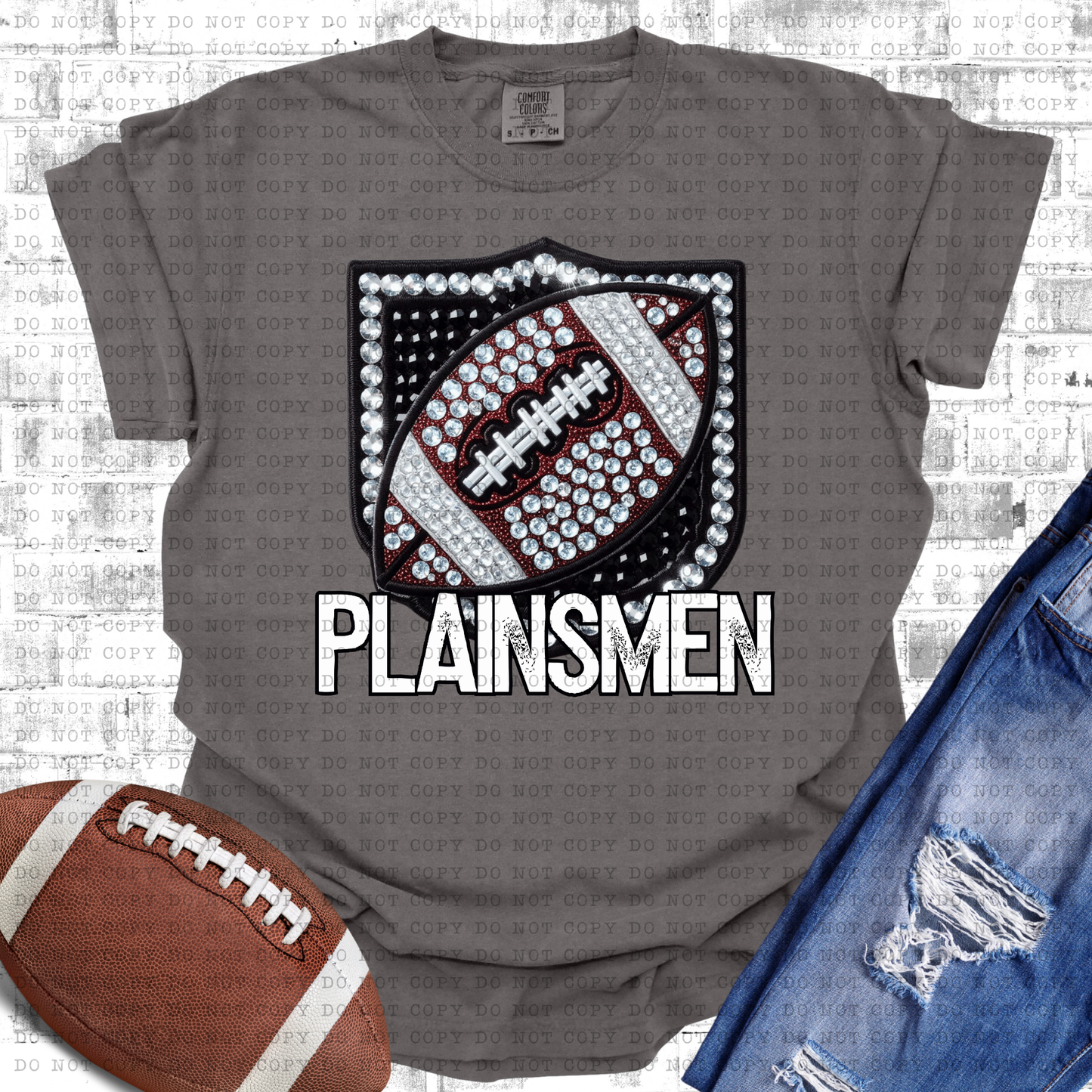 Plainsmen Bejeweled Football Mascot DTF Transfer