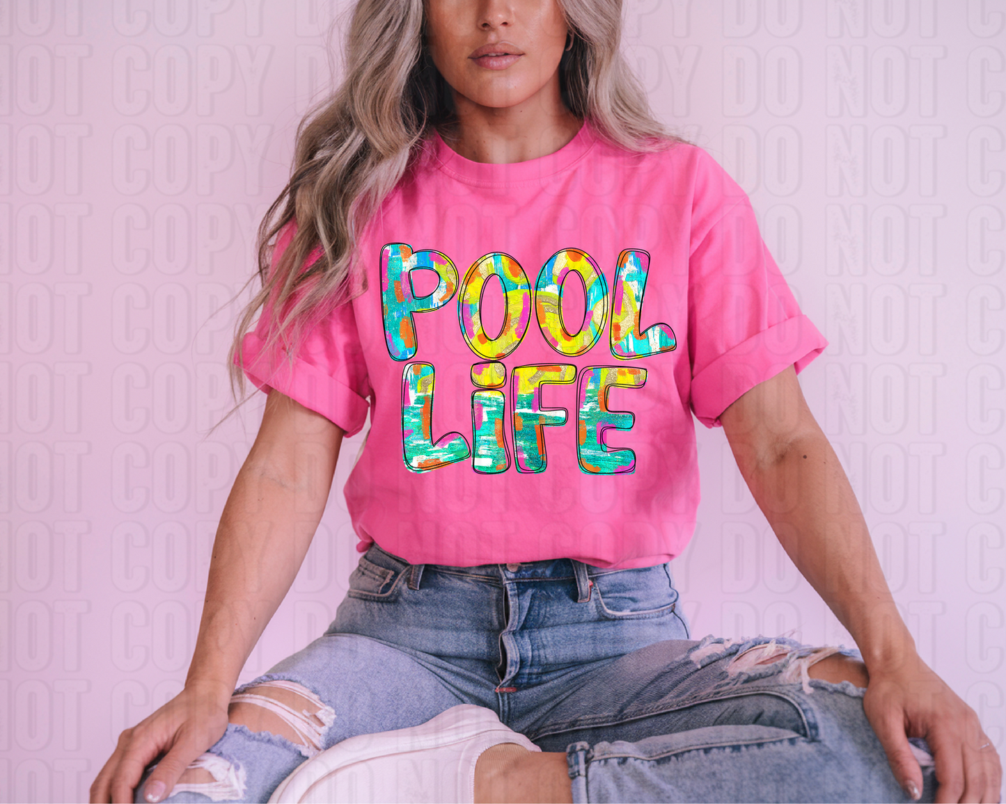 Pool Life Painted DTF Transfer